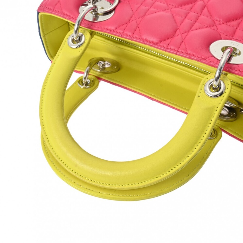 CHRISTIAN DIOR Lady Tricolor Pink Leather Handbag - Picture 3 of 9